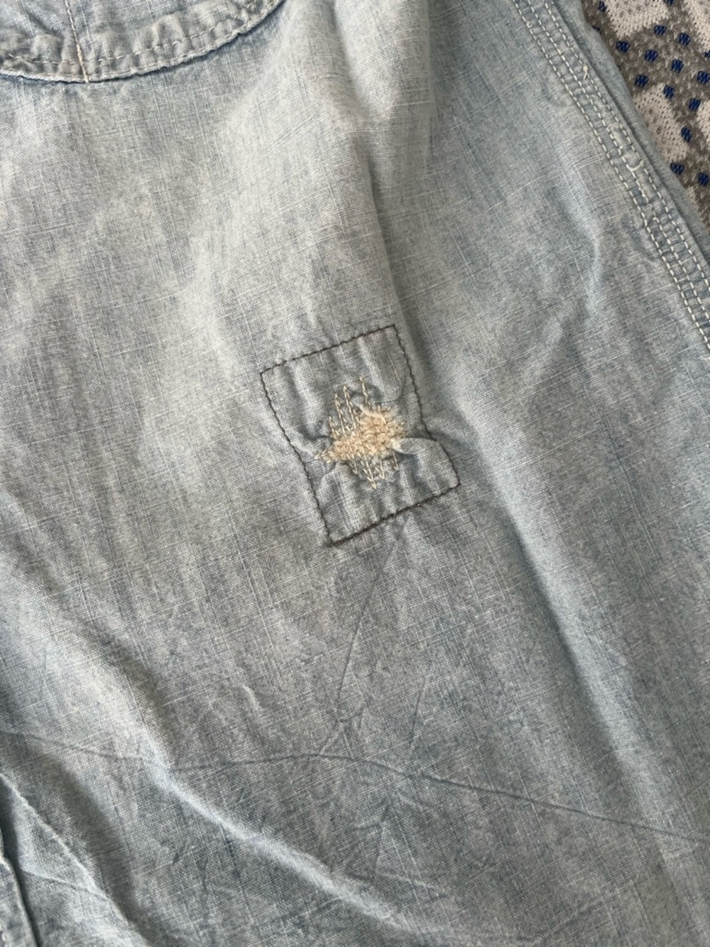 Vintage Light Wash Denim Shirt - Women's Light Blue Casual Button-Up - Picture 3 of 12
